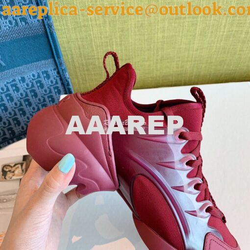 Replica Dior D-Connect Sneaker Technical Fabric Burgundy 8