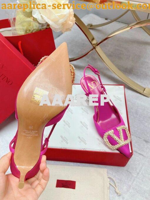 Replica Valentino Vlogo Signature Satin Slingback Pumps 80mm ii 22