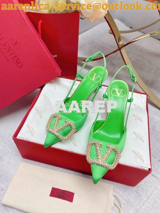 Replica Valentino Vlogo Signature Satin Slingback Pumps 80mm ii 24