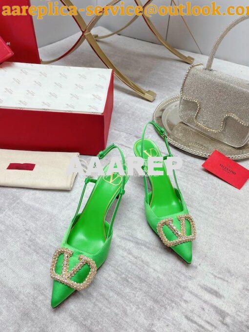 Replica Valentino Vlogo Signature Satin Slingback Pumps 80mm ii 25