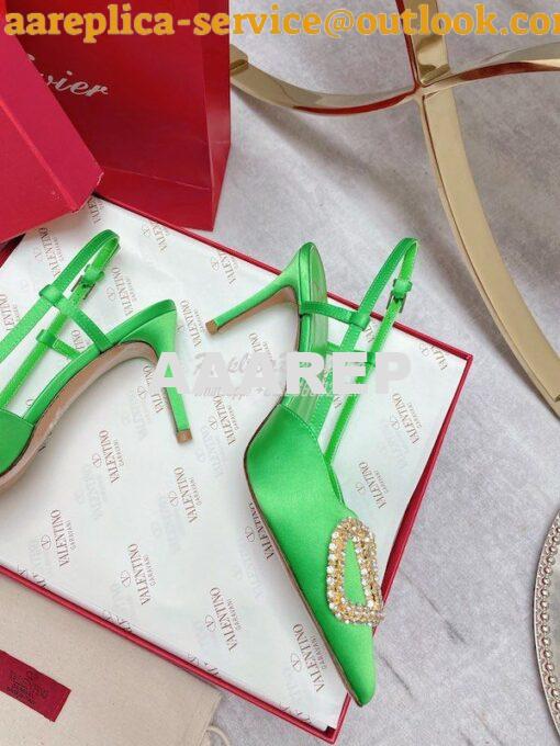 Replica Valentino Vlogo Signature Satin Slingback Pumps 80mm ii 27