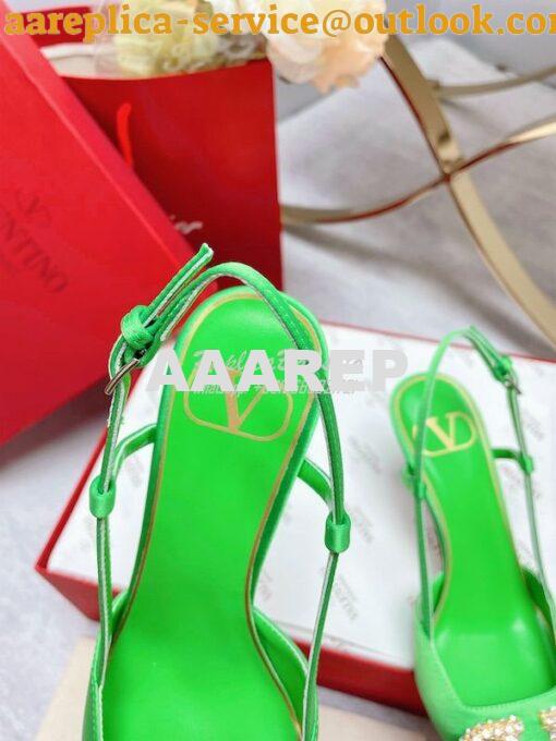 Replica Valentino Vlogo Signature Satin Slingback Pumps 80mm ii 28