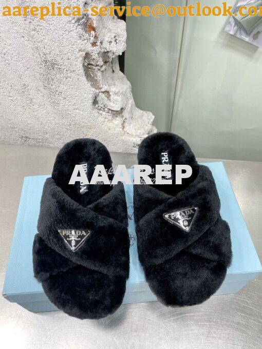 Replica Prada Shearling sandals 1XX600 9