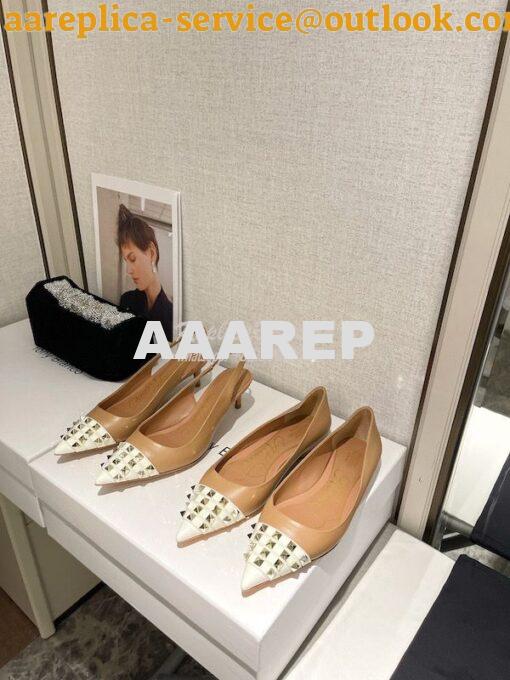 Replica Valentino Rockstud Alcove Slingback Pumps In Goatskin And Pate