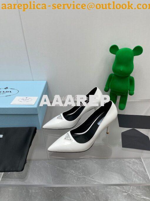 Replica Prada Brushed leather slingback pumps 85mm 1I001N 7