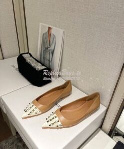 Replica Valentino Rockstud Alcove Ballet Flat In Goatskin And Patent L 2