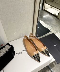 Replica Valentino Rockstud Alcove Ballet Flat In Goatskin And Patent L 2