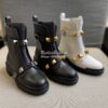 Replica Valentino Roman Stud Calfskin Combat Boot 40mm White 7