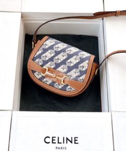 Replica Celine Small Crécy Bag In Maillon Triomphe Jacquard And Calfsk