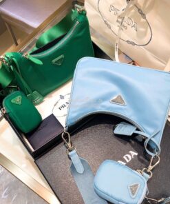 Replica Prada Re-Edition Nylon Multi-Pochette Bag 1BH204 Green