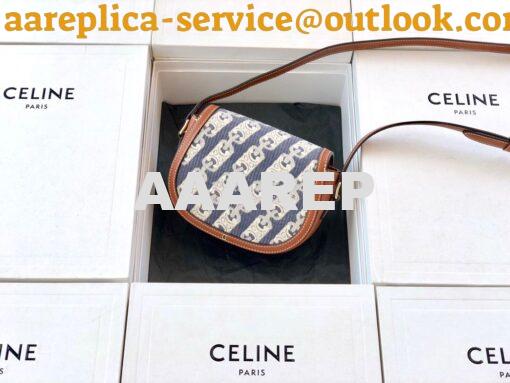 Replica Celine Small Crécy Bag In Maillon Triomphe Jacquard And Calfsk 2