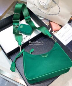 Replica Prada Re-Edition Nylon Multi-Pochette Bag 1BH204 Green 2