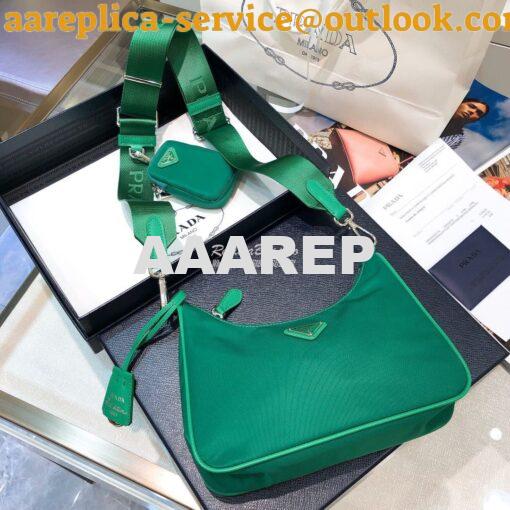 Replica Prada Re-Edition Nylon Multi-Pochette Bag 1BH204 Green 2