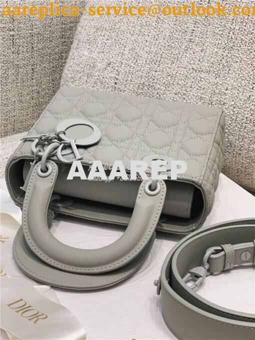 Replica Dior Lady Dior My ABCdior Bag in stone Grey Ultramatte Cannage 5