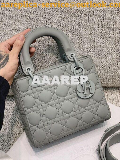 Replica Dior Lady Dior My ABCdior Bag in stone Grey Ultramatte Cannage 8