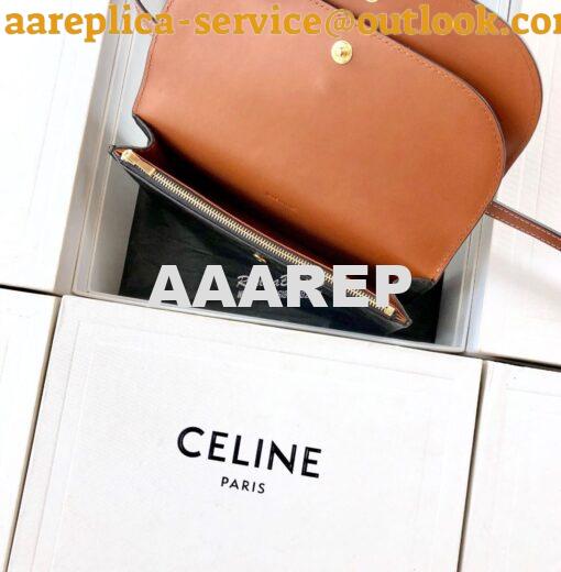 Replica Celine Wallet On Strap In Triomphe Canvas And Smooth Lambskin 7