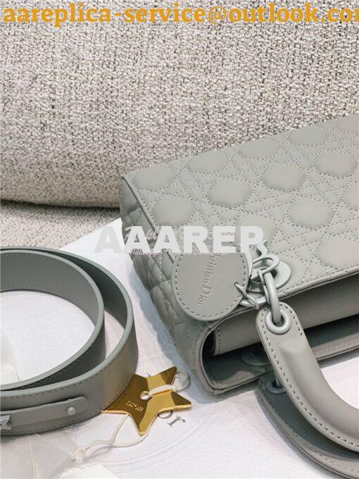 Replica Dior Lady Dior My ABCdior Bag in stone Grey Ultramatte Cannage 14