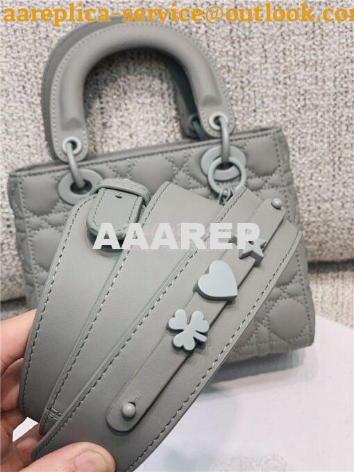 Replica Dior Lady Dior My ABCdior Bag in stone Grey Ultramatte Cannage 15