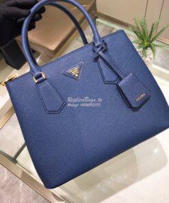 Replica Prada Galleria Saffiano Leather Bag 1BA232 Blue