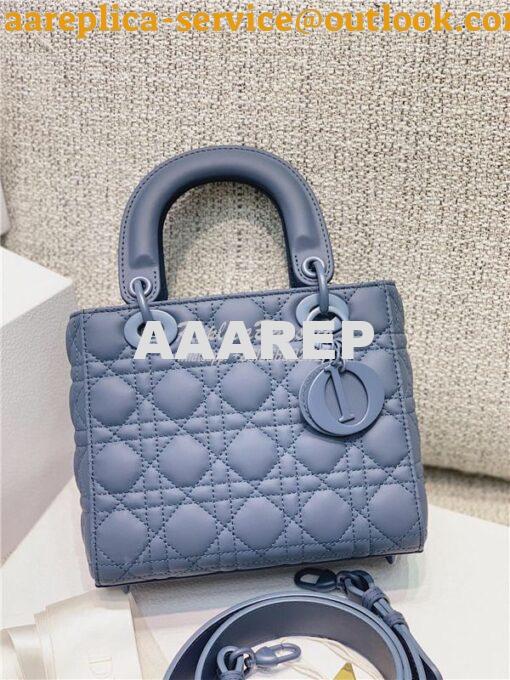 Replica Dior Lady Dior My ABCdior Bag in Denim Blue Ultramatte Cannage 17