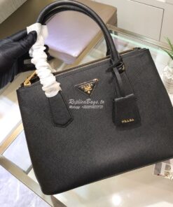 Replica Prada Galleria Saffiano Leather Bag 1BA232 Black