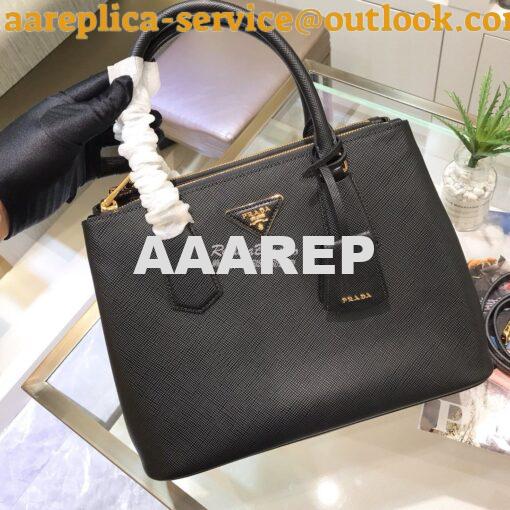 Replica Prada Galleria Saffiano Leather Bag 1BA232 Black