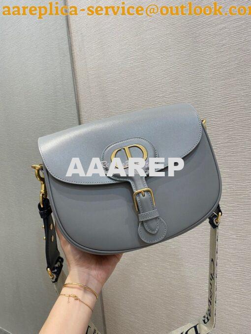 Replica Dior Large Bobby Bag Grey Box Calfskin M9320U 2