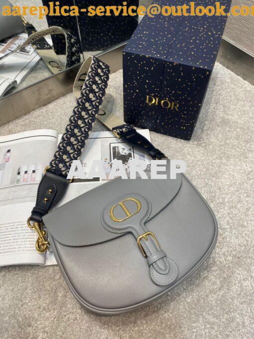 Replica Dior Large Bobby Bag Grey Box Calfskin M9320U 3