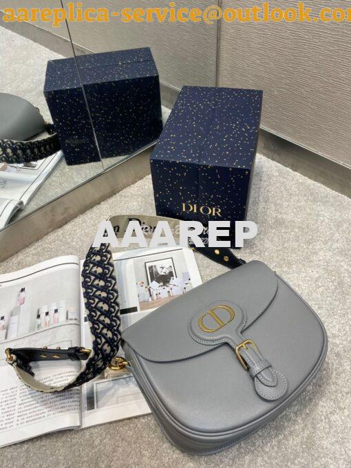 Replica Dior Large Bobby Bag Grey Box Calfskin M9320U 4