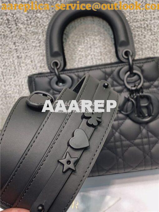 Replica Dior Lady Dior My ABCdior Bag in Black Ultramatte Cannage Calf 15