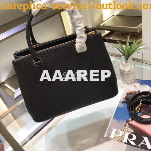 Replica Prada Galleria Saffiano Leather Bag 1BA232 Black 4