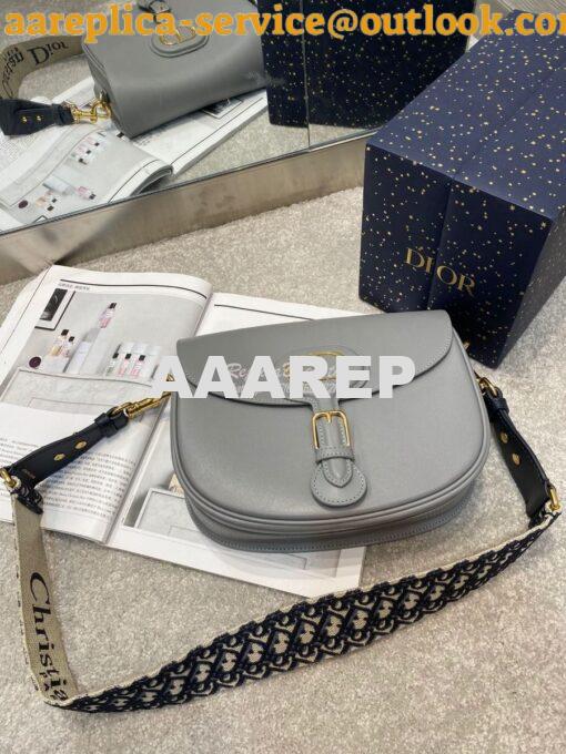 Replica Dior Large Bobby Bag Grey Box Calfskin M9320U 5