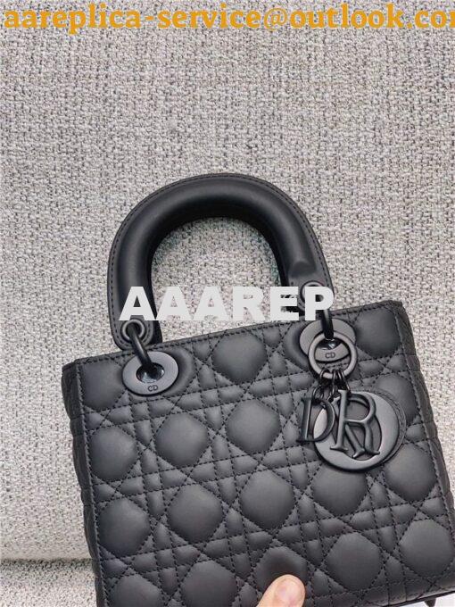 Replica Dior Lady Dior My ABCdior Bag in Black Ultramatte Cannage Calf 16