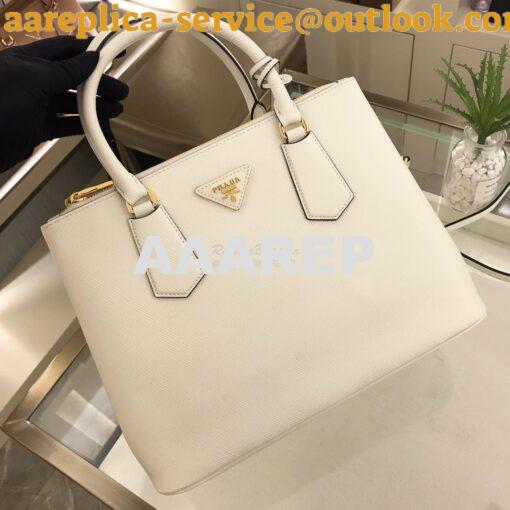 Replica Prada Galleria Saffiano Leather Bag 1BA232 White