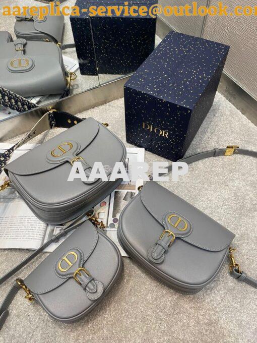 Replica Dior Bobby Bag in Grey Box Calfskin M9319U