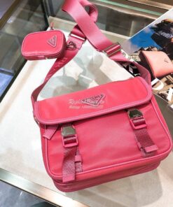 Replica Prada Nylon Cross-Body Bag 1BD334 Pink 2