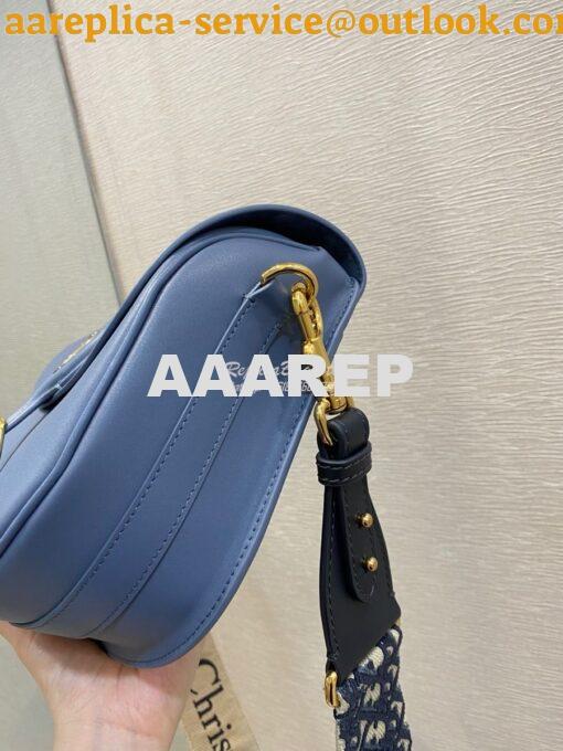 Replica Dior Large Bobby Bag Denim Blue Box Calfskin M9320U 6