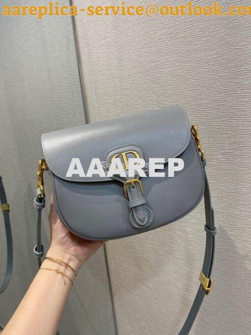 Replica Dior Bobby Bag in Grey Box Calfskin M9319U 3