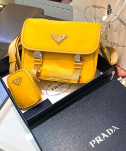 Replica Prada Nylon Cross-Body Bag 1BD334 Yellow