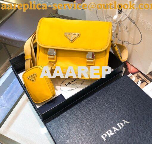 Replica Prada Nylon Cross-Body Bag 1BD334 Yellow