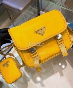 Replica Prada Nylon Cross-Body Bag 1BD334 Yellow 2