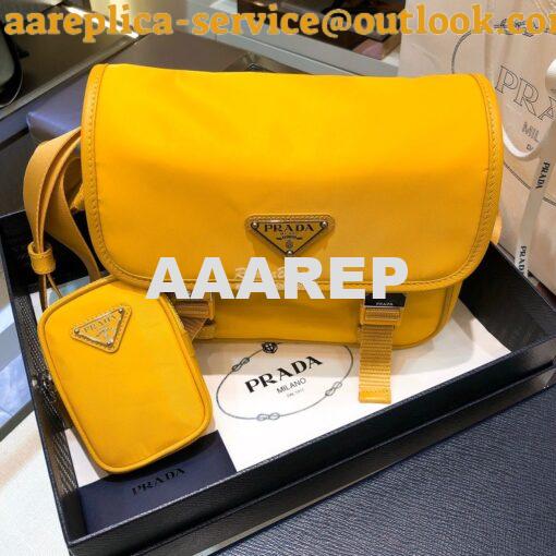 Replica Prada Nylon Cross-Body Bag 1BD334 Yellow 3