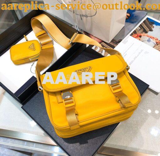 Replica Prada Nylon Cross-Body Bag 1BD334 Yellow 4