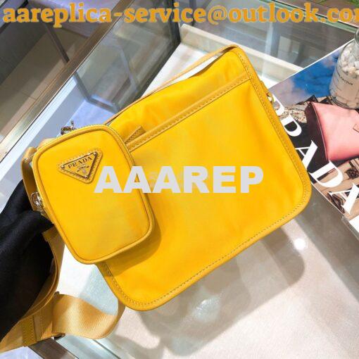 Replica Prada Nylon Cross-Body Bag 1BD334 Yellow 5