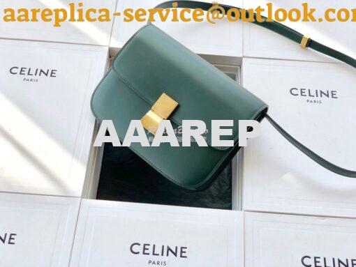 Replica Celine Classic Box Bag in Smooth Calfskin Dark Green 4