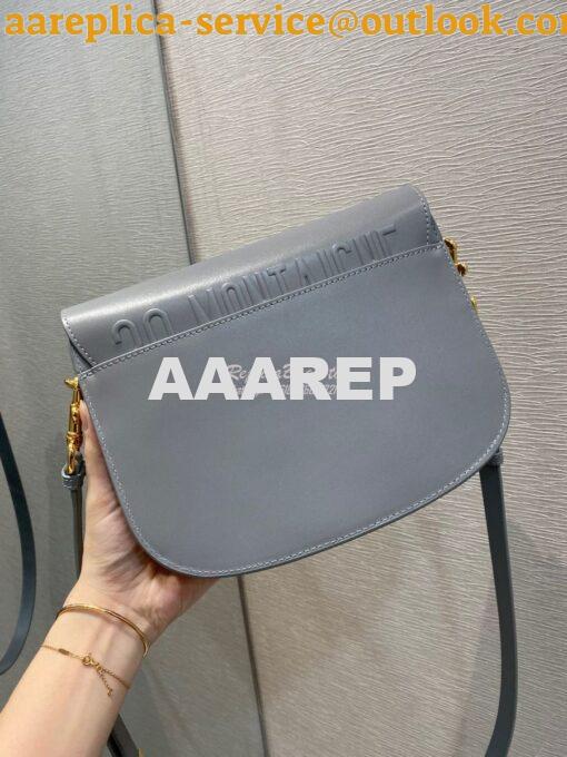 Replica Dior Bobby Bag in Grey Box Calfskin M9319U 10