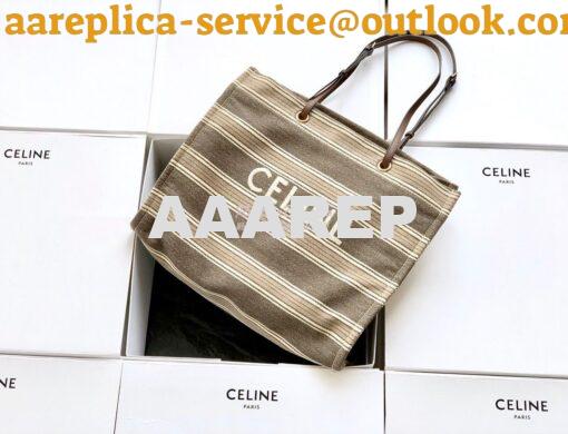 Replica Celine Squared Cabas Celine In Striped Jacquard and Calfskin 1