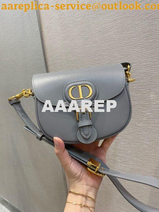 Replica Dior Bobby Bag in Grey Box Calfskin M9319U 14