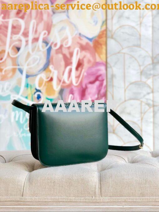 Replica Celine Classic Box Bag in Smooth Calfskin Dark Green 12