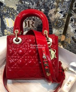 Replica Dior My ABCdior Lady Dior Bag in Patent Calfskin M0538 Red 2